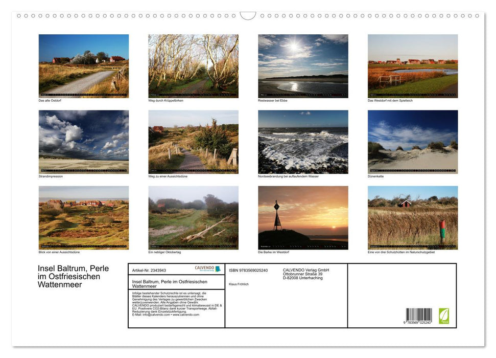 Insel Baltrum, Perle im Ostfriesischen Wattenmeer (CALVENDO Wandkalender 2027)