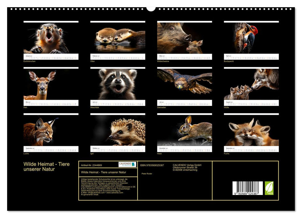 Wilde Heimat - Tiere unserer Natur (CALVENDO Premium Wandkalender 2027)