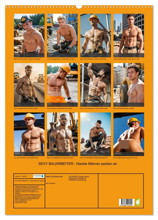 SEXY BAUARBEITER - Nackte Männer packen an (CALVENDO Wandkalender 2027)