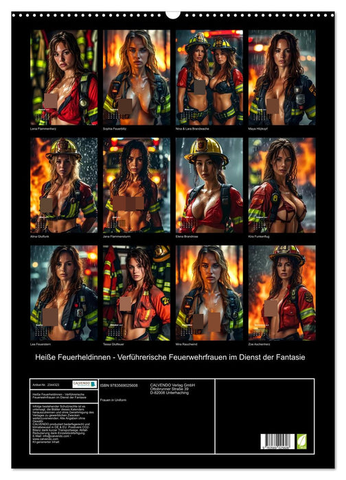 Heiße Feuerheldinnen - Verführerische Feuerwehrfrauen im Dienst der Fantasie (CALVENDO Wandkalender 2027)