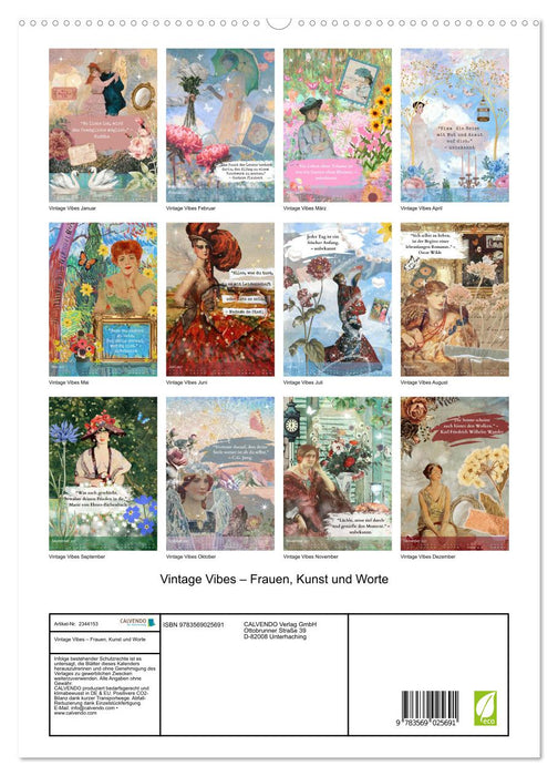 Vintage Vibes – Frauen, Kunst und Worte (CALVENDO Premium Wandkalender 2027)