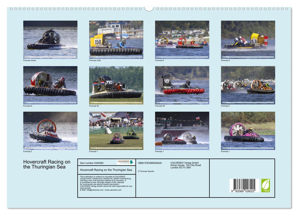 Hovercraft Racing on the Thuringian Sea (CALVENDO Premium-Calendar 2027)