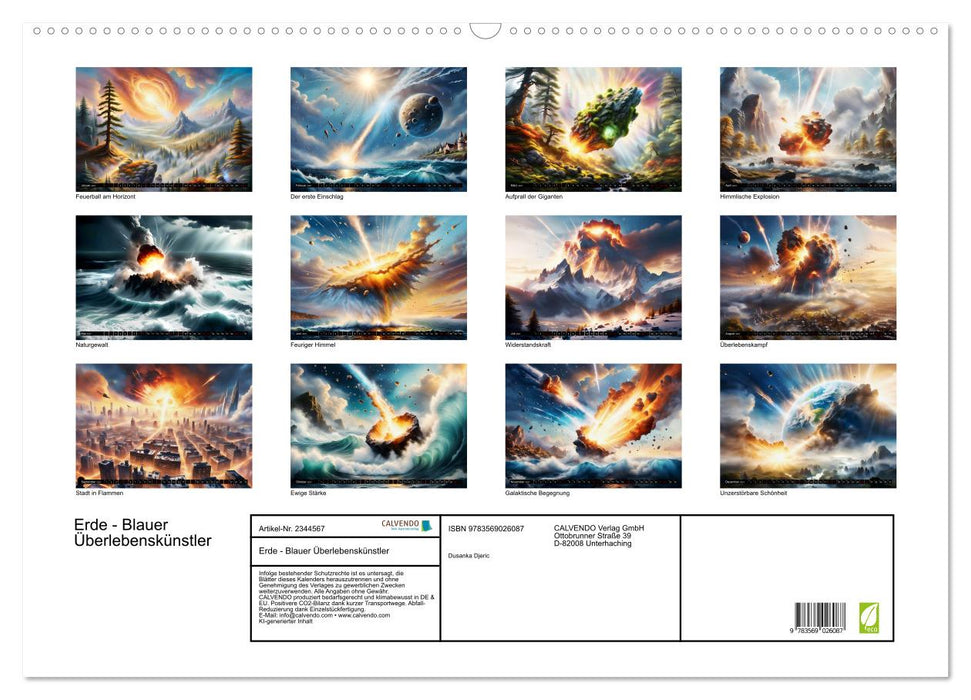 Erde - Blauer Überlebenskünstler (CALVENDO Wandkalender 2027)