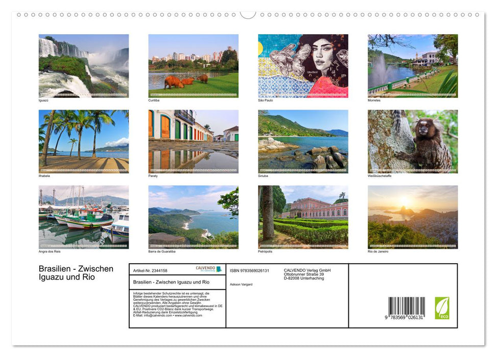 Brasilien - Zwischen Iguazu und Rio (CALVENDO Premium Wandkalender 2027)