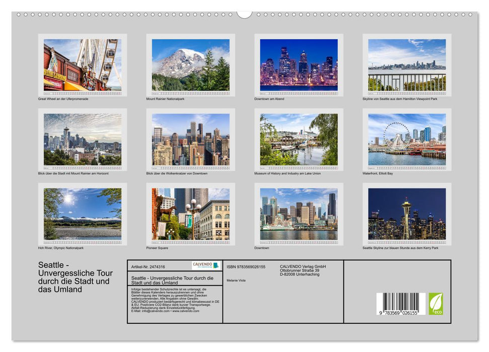 Seattle - Unvergessliche Tour durch die Stadt und das Umland (CALVENDO Premium Wandkalender 2027)