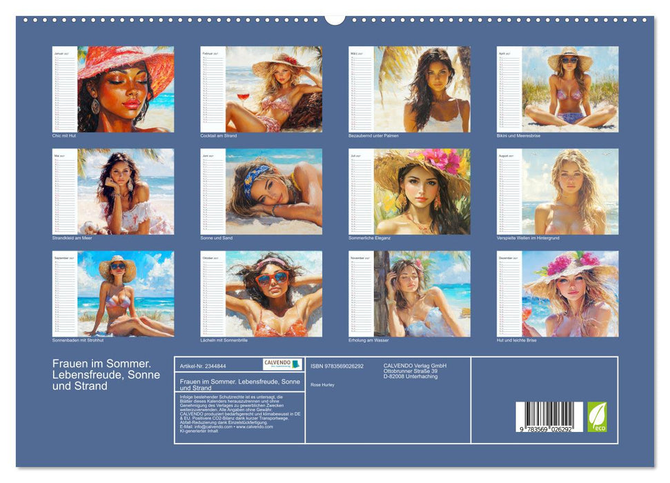 Frauen im Sommer. Lebensfreude, Sonne und Strand (CALVENDO Premium Wandkalender 2027)