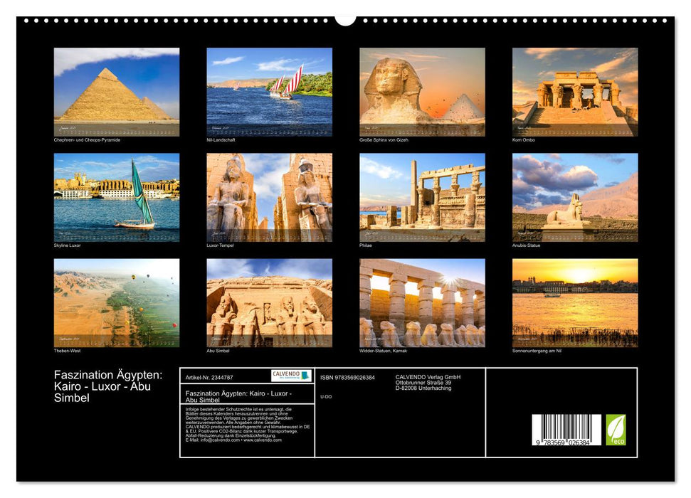 Faszination Ägypten: Kairo - Luxor - Abu Simbel (CALVENDO Premium Wandkalender 2027)
