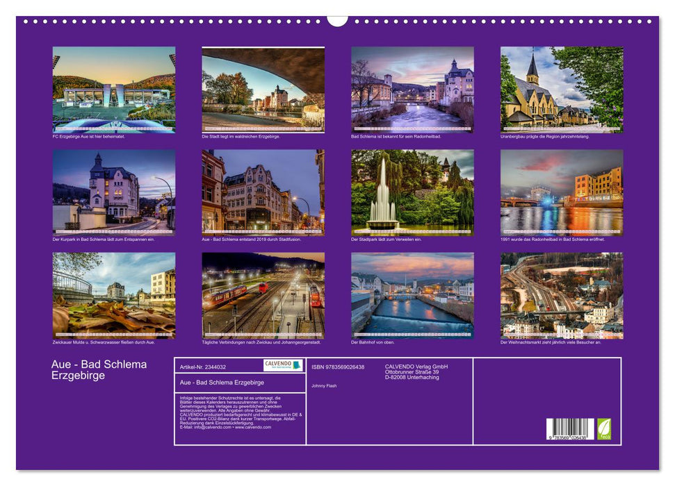 Aue - Bad Schlema Erzgebirge (CALVENDO Wandkalender 2027)