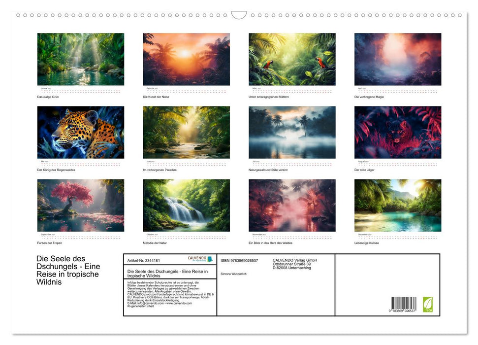 Die Seele des Dschungels - Eine Reise in tropische Wildnis (CALVENDO Wandkalender 2027)