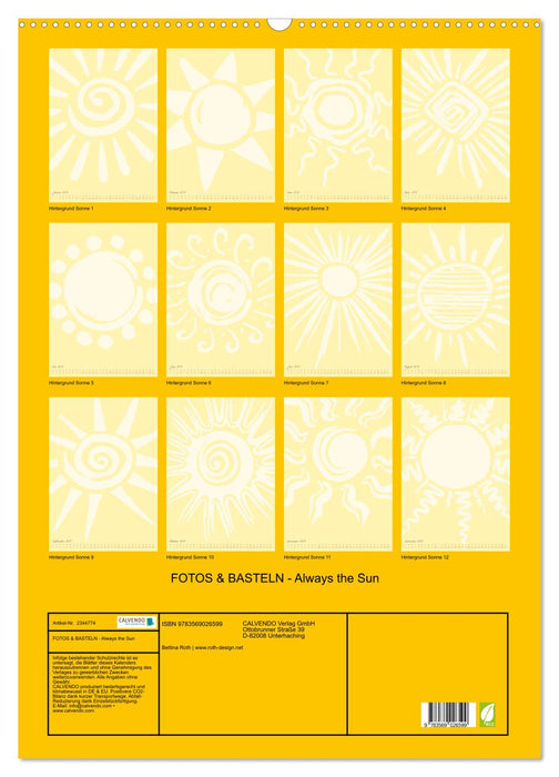 FOTOS & BASTELN - Always the Sun (CALVENDO Wandkalender 2027)