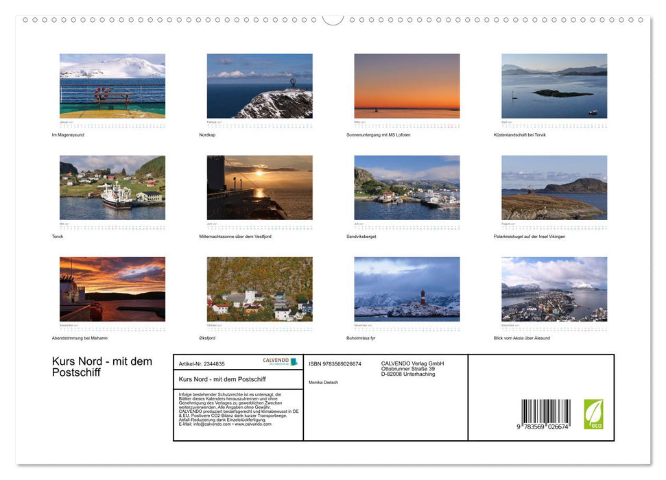 Kurs Nord - mit dem Postschiff (CALVENDO Premium Wandkalender 2027)