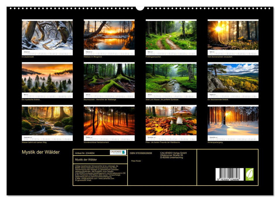 Mystik der Wälder (CALVENDO Premium Wandkalender 2027)