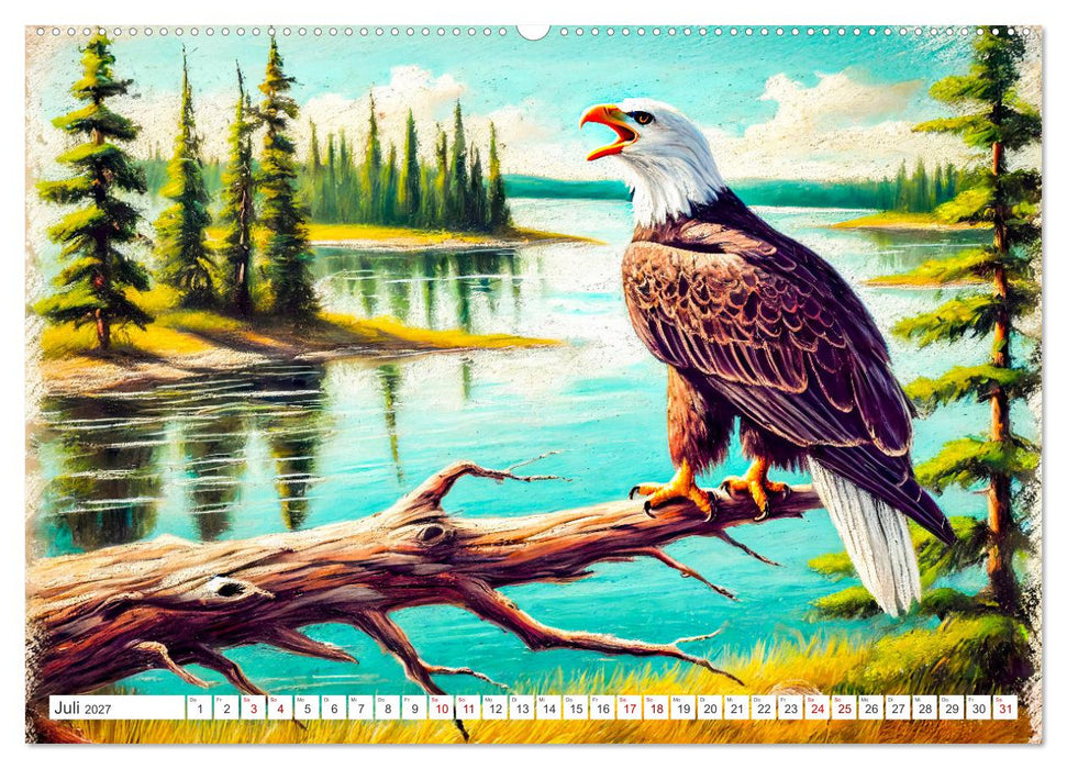 Der Ruf des Adlers - Majestätischer König der Lüfte in Aktion (CALVENDO Premium Wandkalender 2027)