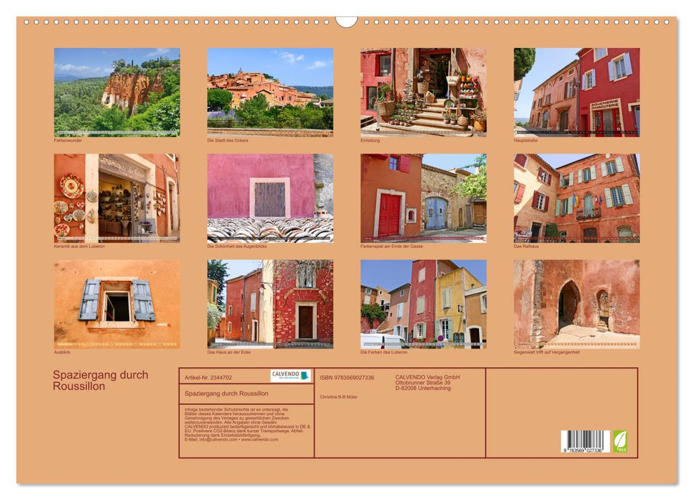 Spaziergang durch Roussillon (CALVENDO Wandkalender 2027)