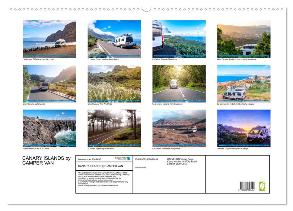 CANARY ISLANDS by CAMPER VAN (CALVENDO Monthly Calendar 2027)