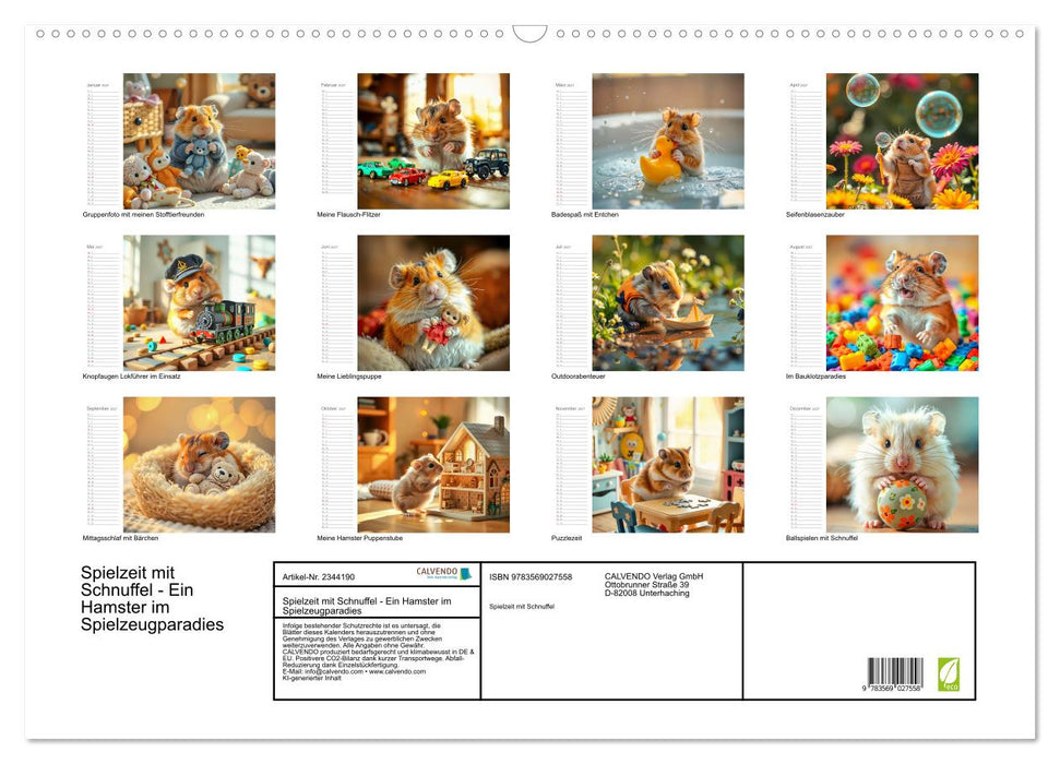 Spielzeit mit Schnuffel - Ein Hamster im Spielzeugparadies (CALVENDO Wandkalender 2027)