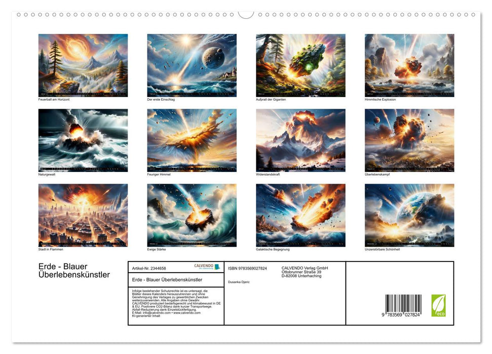 Erde - Blauer Überlebenskünstler (CALVENDO Premium Wandkalender 2027)