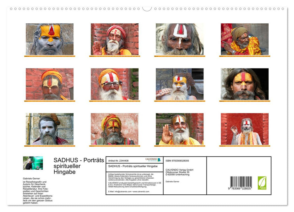 SADHUS - Porträts spiritueller Hingabe (CALVENDO Premium Wandkalender 2027)