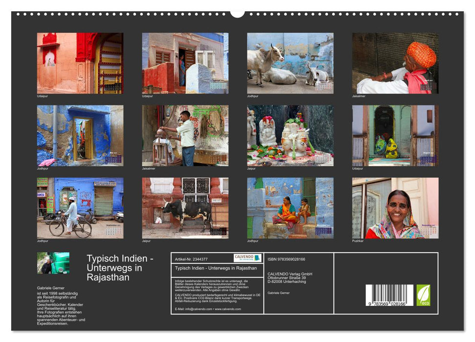 Typisch Indien - Unterwegs in Rajasthan (CALVENDO Premium Wandkalender 2027)