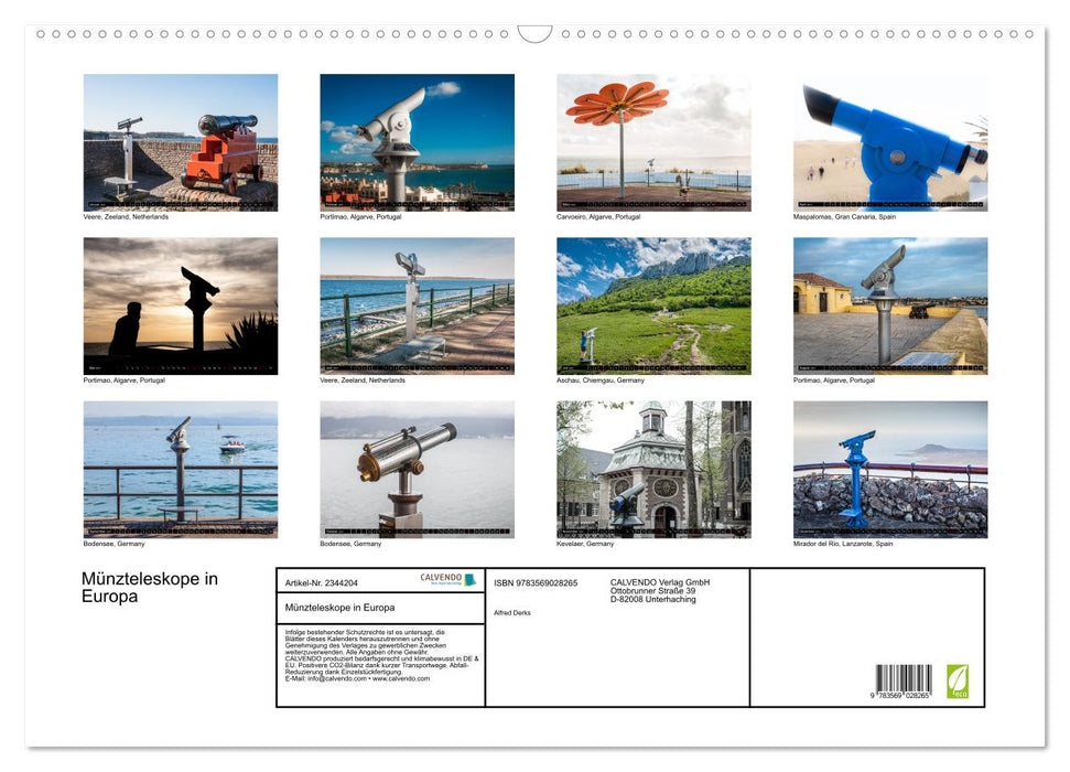 Münzteleskope in Europa (CALVENDO Wandkalender 2027)