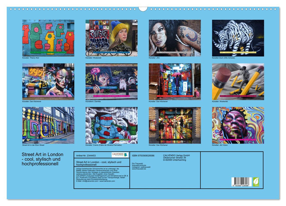 Street Art in London - cool, stylisch und hochprofessionell (CALVENDO Wandkalender 2027)