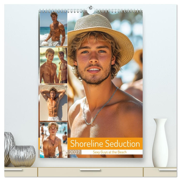 Shoreline Seduction - Sexy Guys at the Beach (CALVENDO Premium-Calendar 2027)