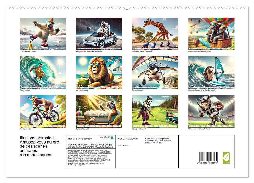Illusions animales - Amusez-vous au gré de ces scènes animales rocambolesques (CALVENDO Calendrier supérieur 2027)