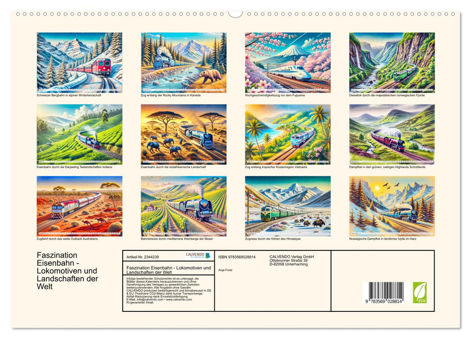 Faszination Eisenbahn - Lokomotiven und Landschaften der Welt (CALVENDO Premium Wandkalender 2027)