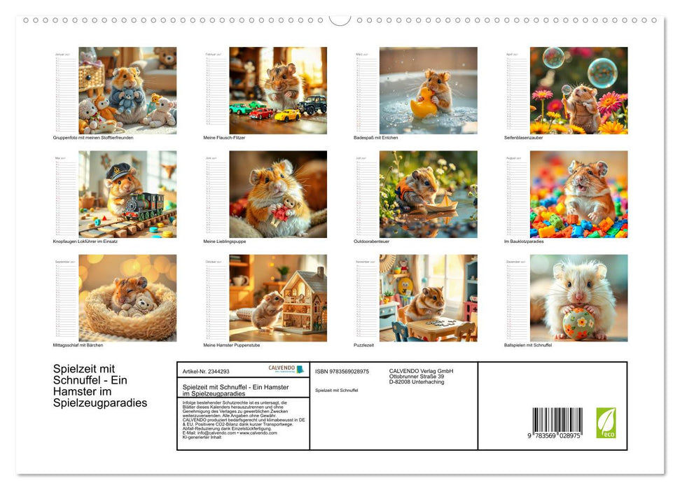 Spielzeit mit Schnuffel - Ein Hamster im Spielzeugparadies (CALVENDO Premium Wandkalender 2027)