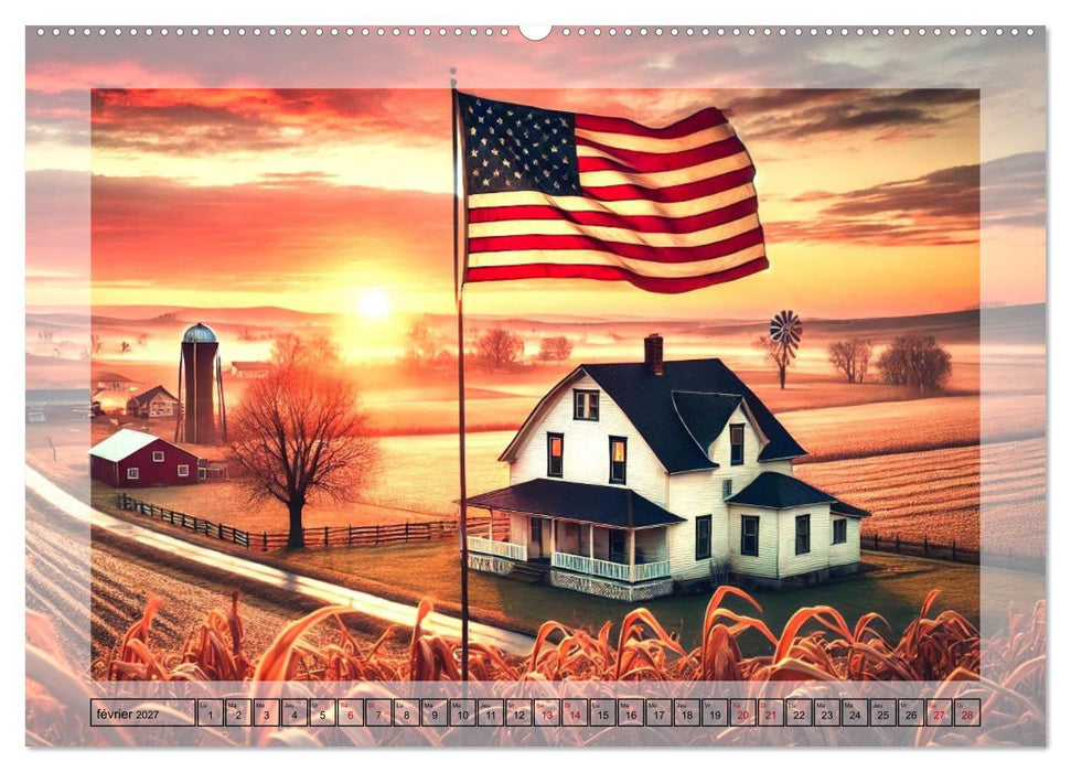 L'esprit américain - Un hommage aux États-Unis. (CALVENDO Calendrier mensuel 2027)