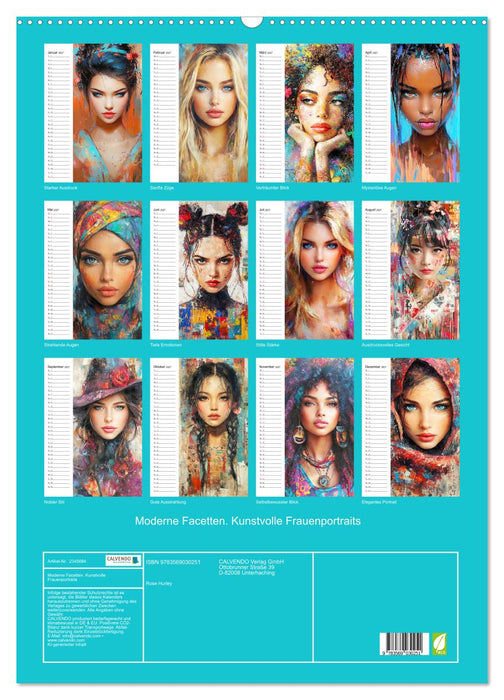 Moderne Facetten. Kunstvolle Frauenportraits (CALVENDO Wandkalender 2027)