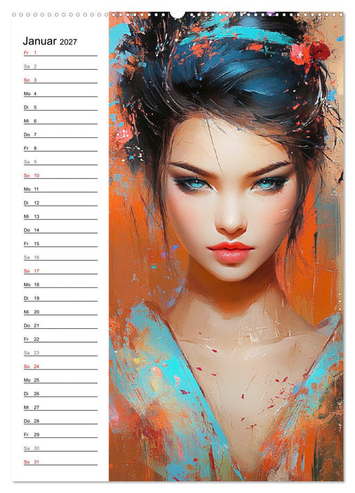 Moderne Facetten. Kunstvolle Frauenportraits (CALVENDO Wandkalender 2027)