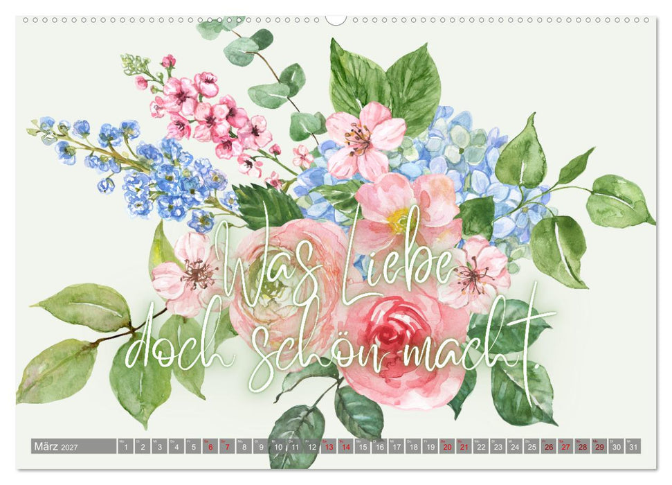 Flower Romance - Romantischer Blütenzauber (CALVENDO Wandkalender 2027)