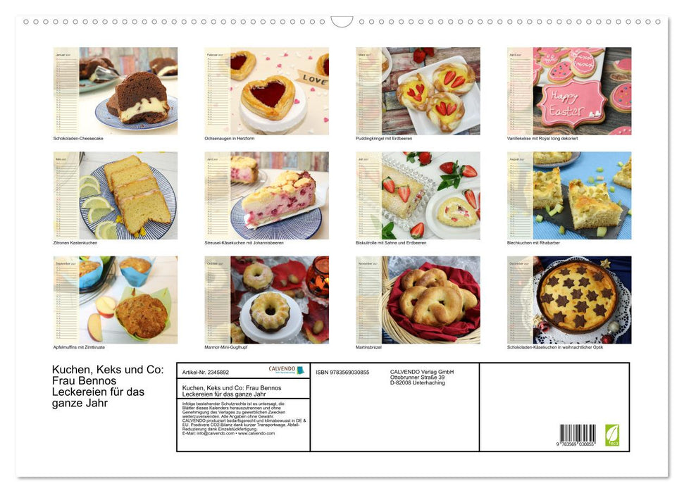 Kuchen, Keks und Co: Frau Bennos Leckereien für das ganze Jahr (CALVENDO Wandkalender 2027)