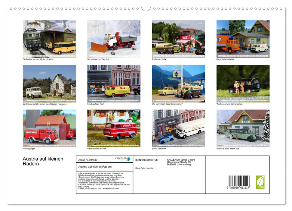 Austria auf kleinen Rädern (CALVENDO Premium Wandkalender 2027)