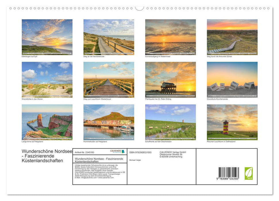 Wunderschöne Nordsee - Faszinierende Küstenlandschaften (CALVENDO Premium Wandkalender 2027)