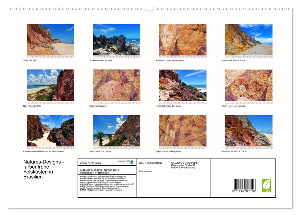 Natures-Designs - farbenfrohe Felsküsten in Brasilien (CALVENDO Premium Wandkalender 2027)