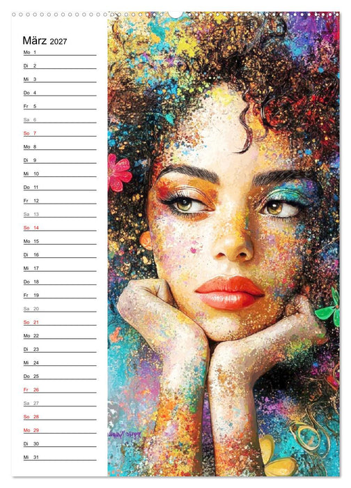 Moderne Facetten. Kunstvolle Frauenportraits (CALVENDO Premium Wandkalender 2027)