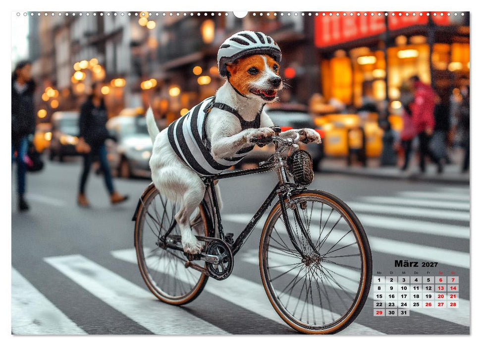 Süße Hunde cruisen - durch das Jahr mit dem Hundekalender (CALVENDO Premium Wandkalender 2027)