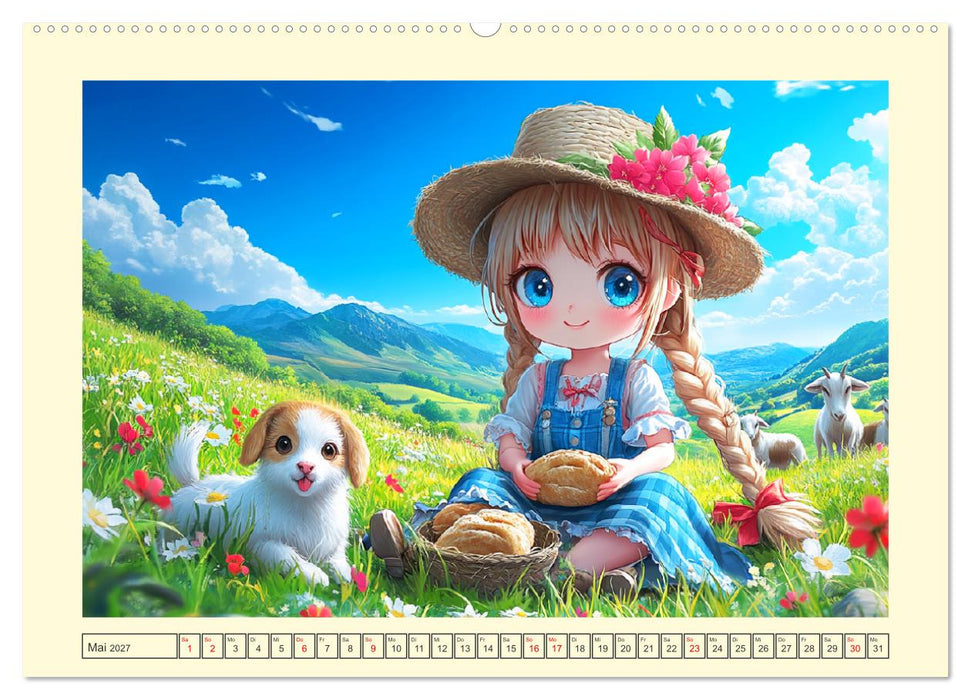 Kleine Cowgirls. Niedliche Mädchen mit tierischen Freunden (CALVENDO Wandkalender 2027)