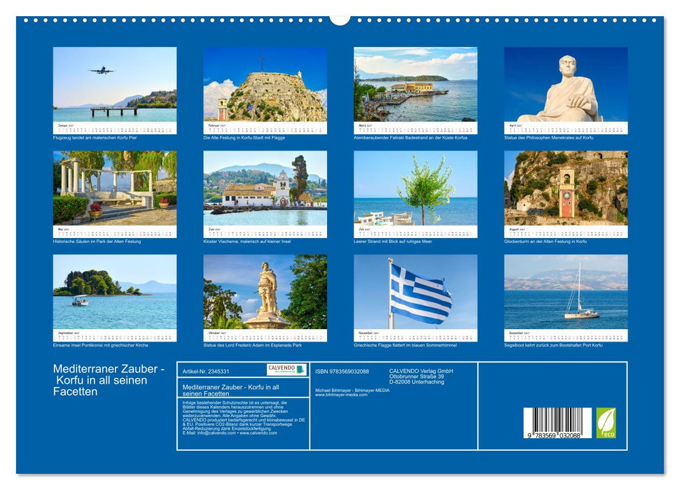 Mediterraner Zauber - Korfu in all seinen Facetten (CALVENDO Premium Wandkalender 2027)
