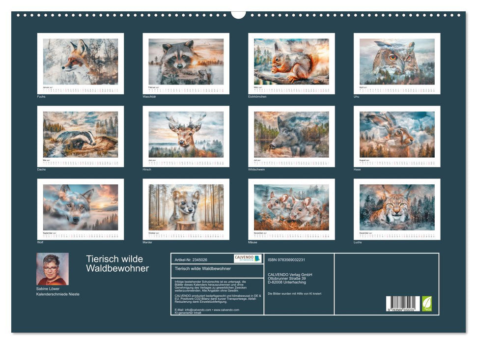 Tierisch wilde Waldbewohner (CALVENDO Wandkalender 2027)