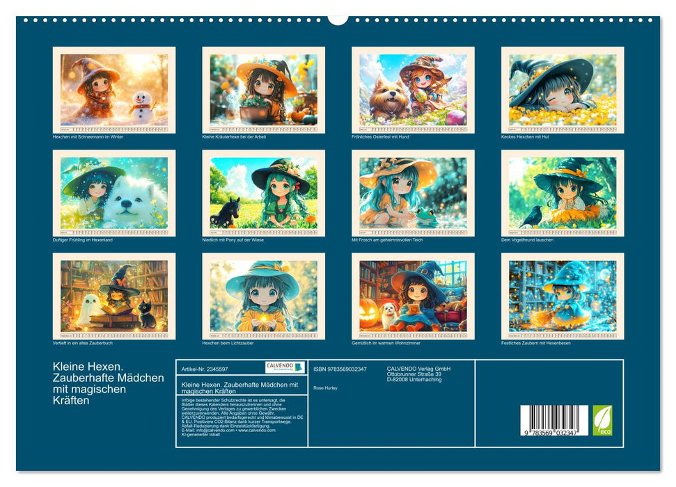 Kleine Hexen. Zauberhafte Mädchen mit magischen Kräften (CALVENDO Premium Wandkalender 2027)