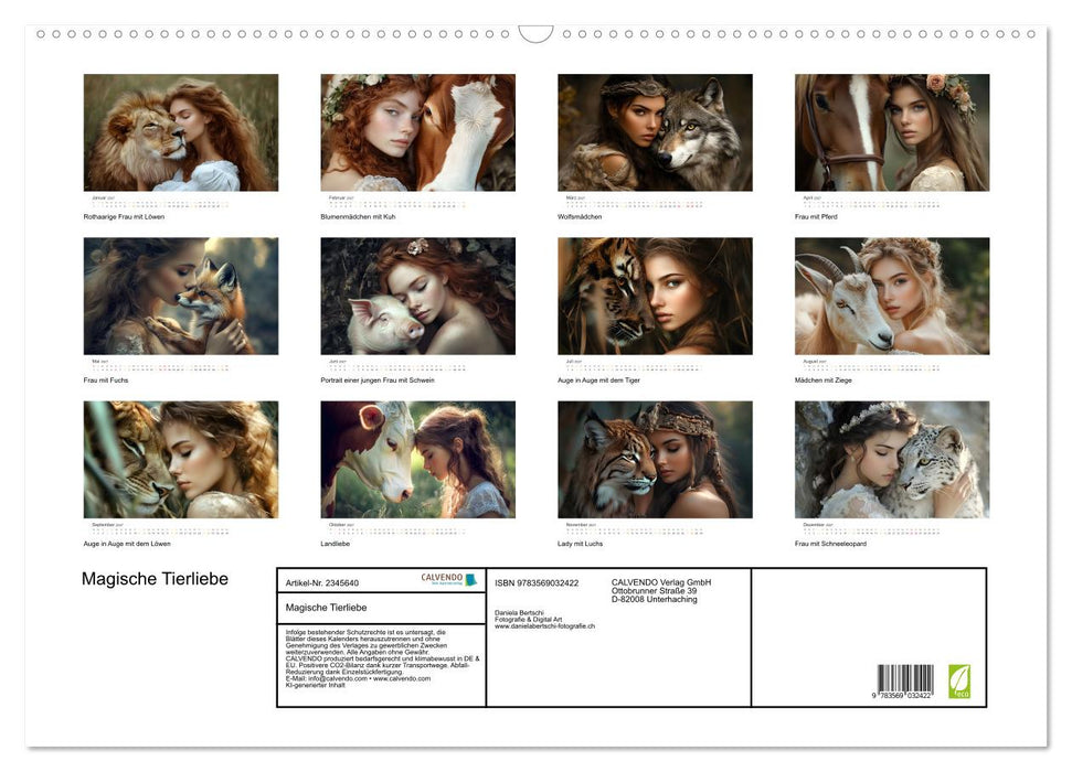 Magische Tierliebe (CALVENDO Wandkalender 2027)