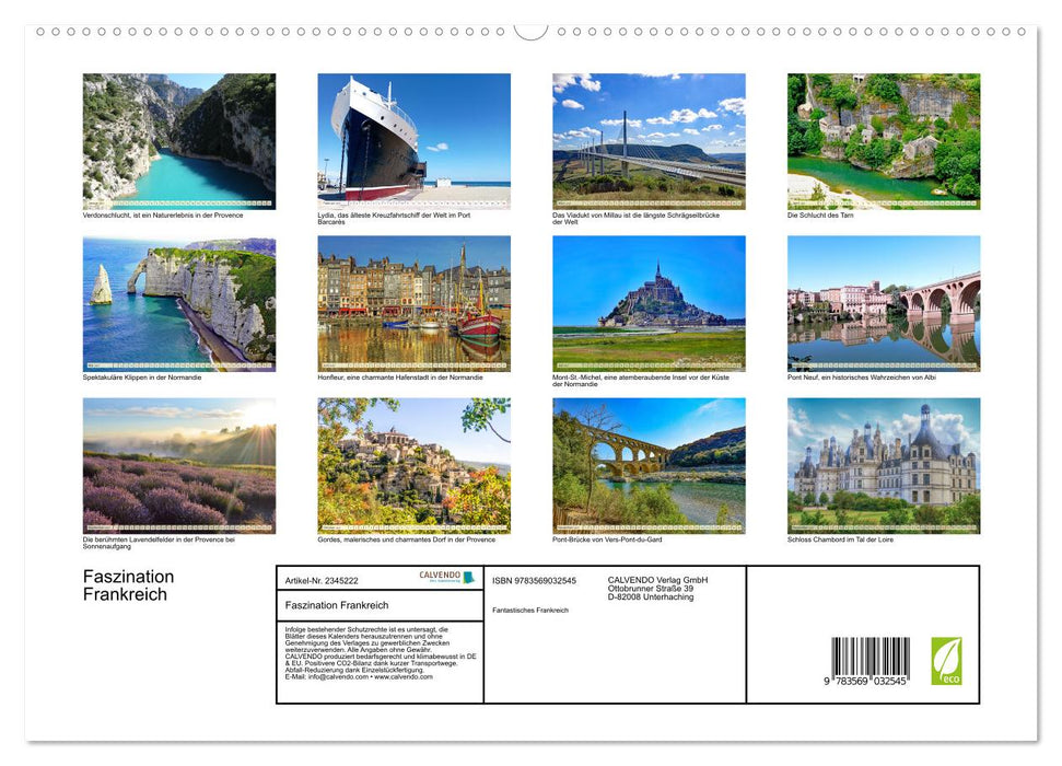 Faszination Frankreich (CALVENDO Premium Wandkalender 2027)
