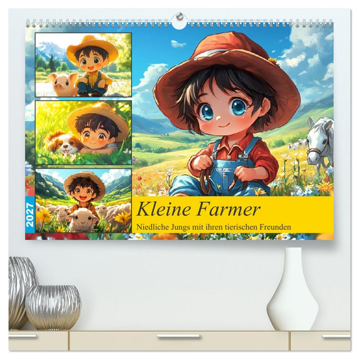 Kleine Farmer. Niedliche Jungs mit ihren tierischen Freunden (CALVENDO Premium Wandkalender 2027)