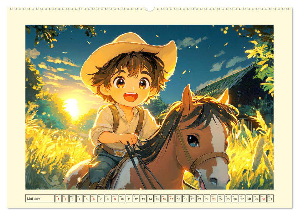 Kleine Farmer. Niedliche Jungs mit ihren tierischen Freunden (CALVENDO Premium Wandkalender 2027)
