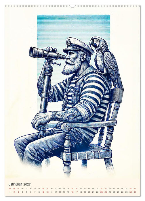 Seemannsleben - Vintage Matrosen und Seefahrer-Romantik (CALVENDO Wandkalender 2027)