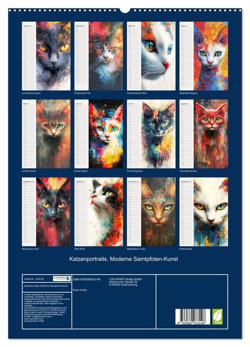 Katzenportraits. Moderne Samtpfoten-Kunst (CALVENDO Premium Wandkalender 2027)