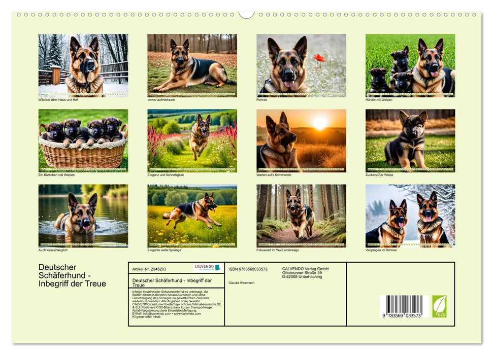 Deutscher Schäferhund - Inbegriff der Treue (CALVENDO Premium Wandkalender 2027)